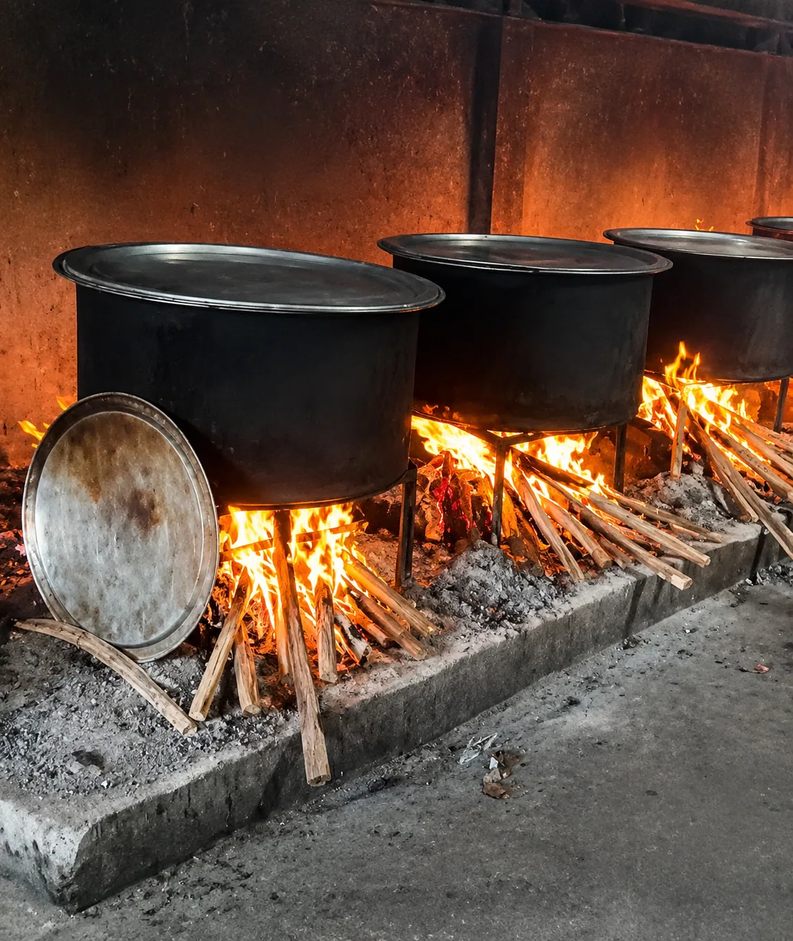 Rafeeq Biriyani cooked over a traditional firewood stove
